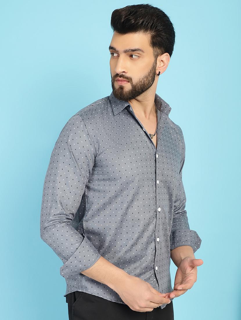 grey cotton casual shirt - 21031206 - Standard Image - 2