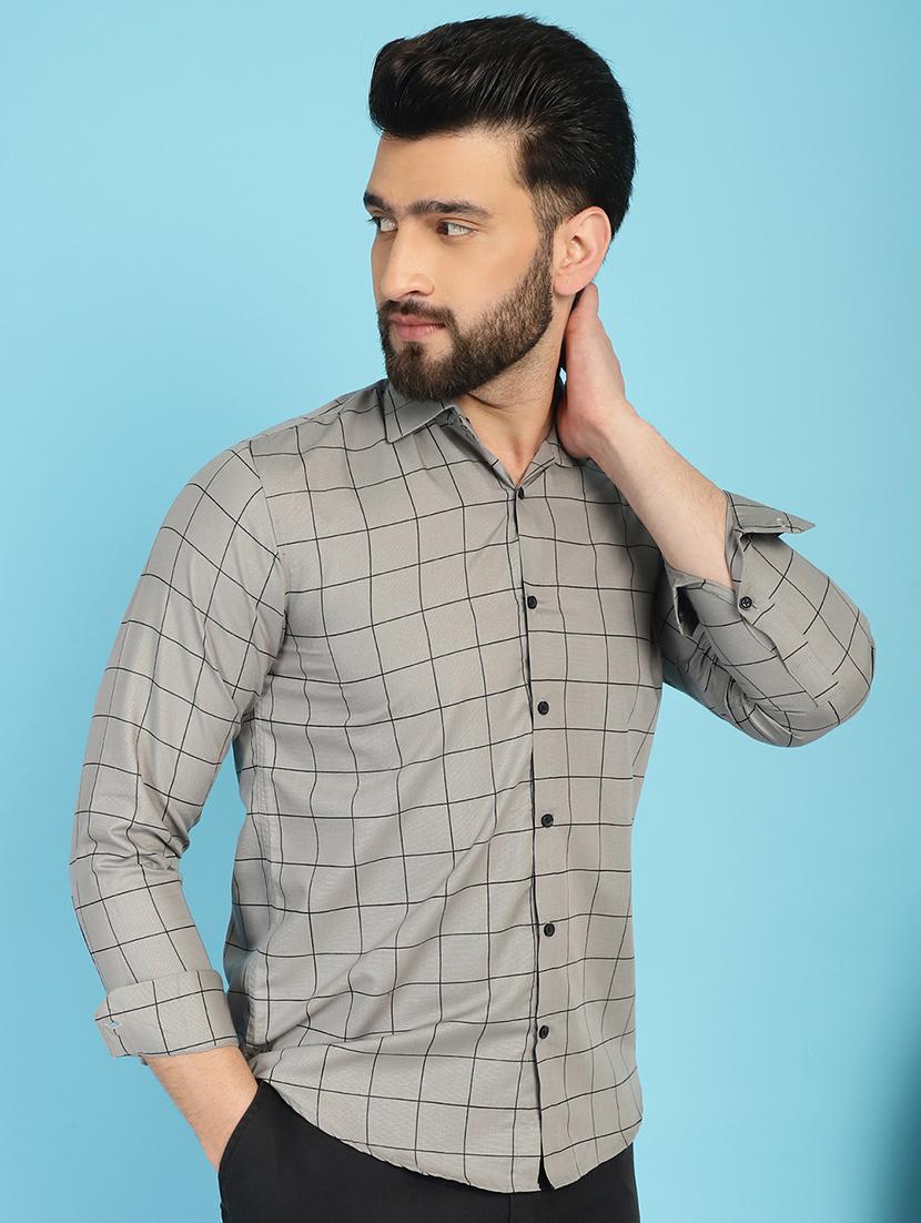 grey cotton casual shirt - 21031209 - Standard Image - 2