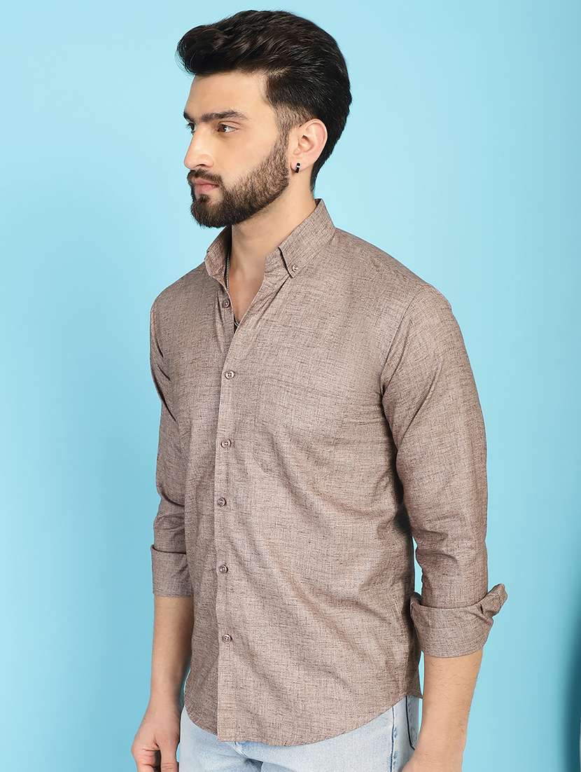 mauve cotton casual shirt - 21031212 - Standard Image - 2