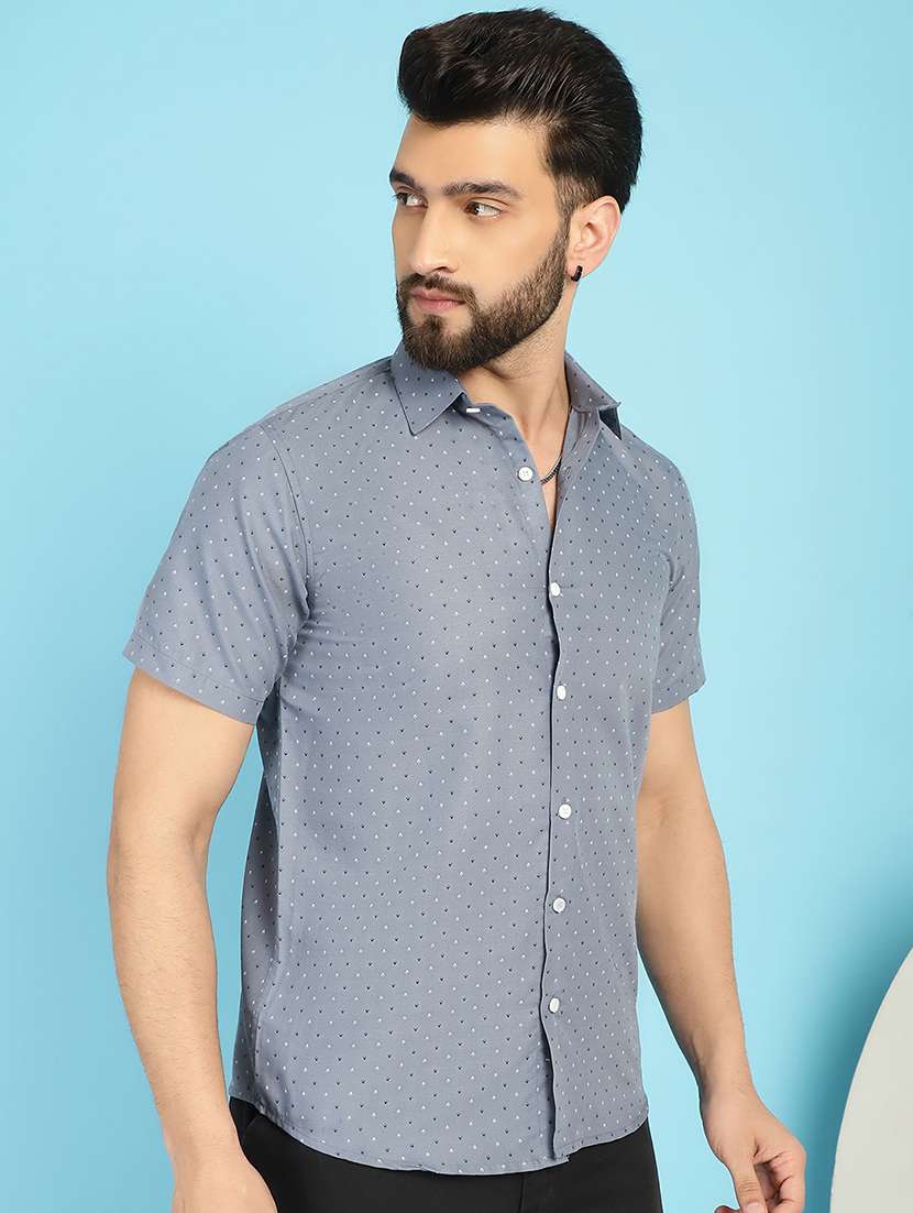 grey cotton casual shirt - 21031220 -  Standard Image - 2