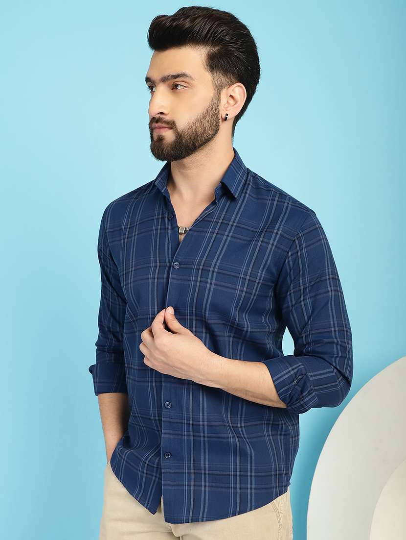 blue cotton casual shirt - 21031232 -  Standard Image - 2