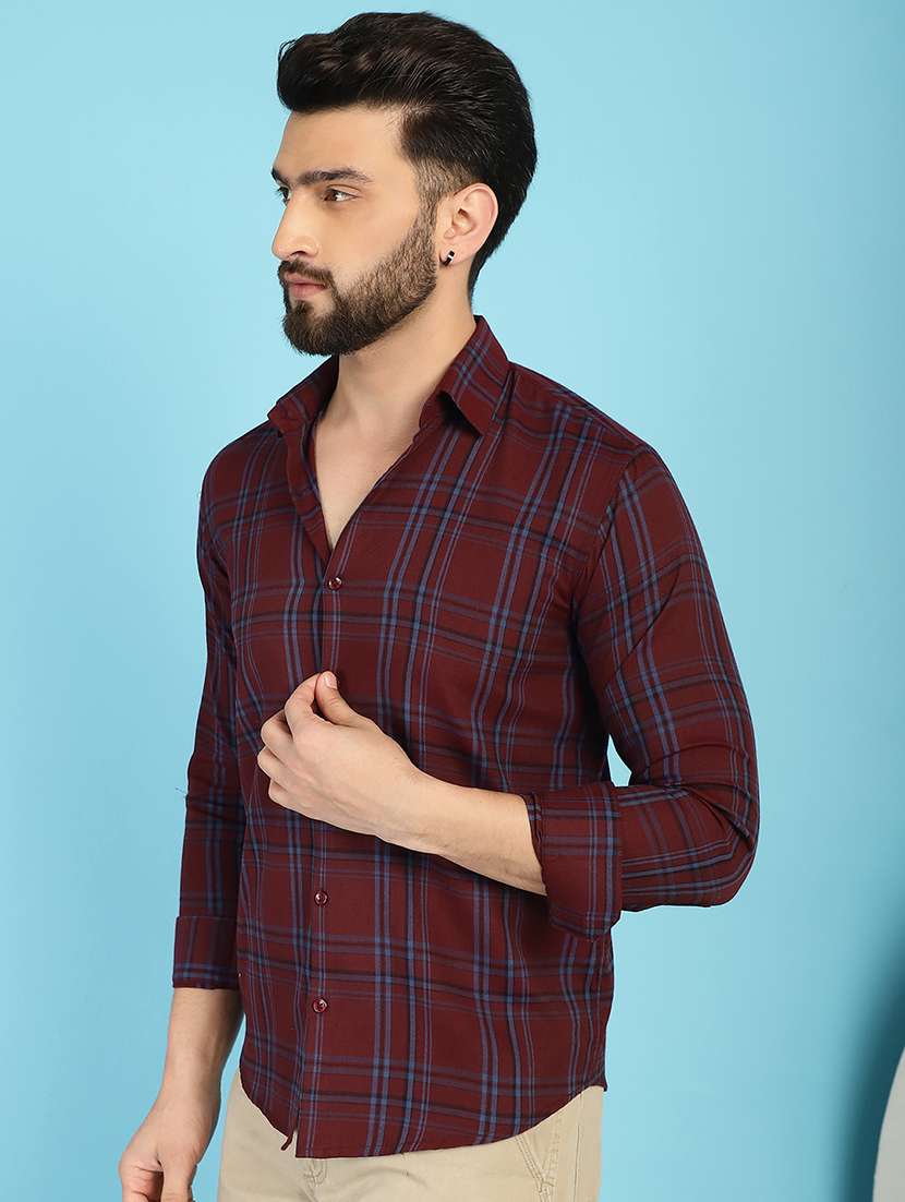 maroon cotton casual shirt - 21031234 -  Standard Image - 2