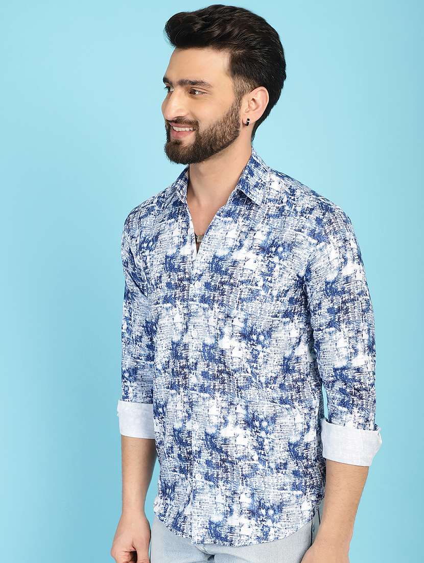 blue rayon casual shirt - 21031238 -  Standard Image - 2
