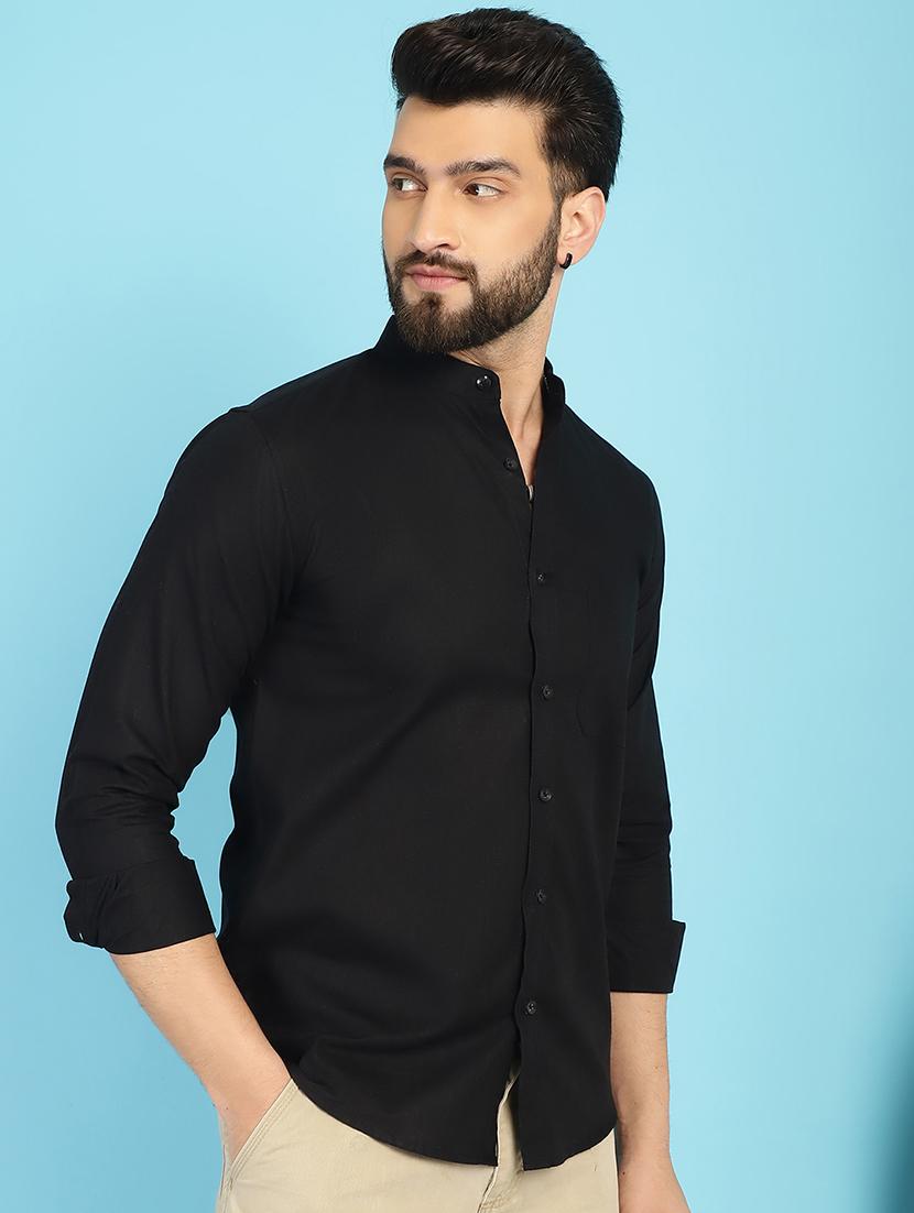 black cotton casual shirt - 21031240 - Zoom Image - 0