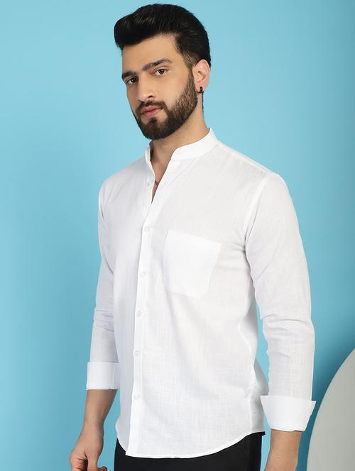 men white regular fit solid casual shirt - 21031243 -  Standard Image - 0