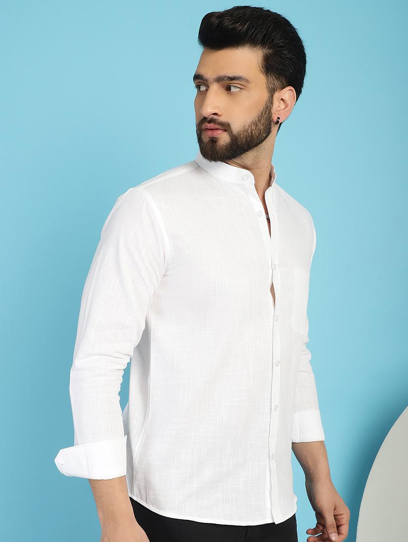 men white regular fit solid casual shirt - 21031243 - Standard Image - 2