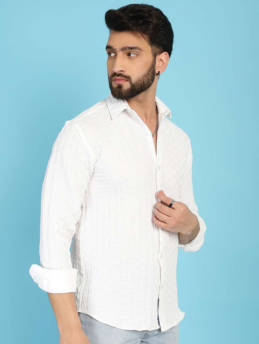 men white regular fit solid casual shirt - 21031248 -  Standard Image - 2
