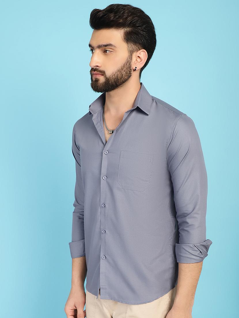 light grey cotton casual shirt - 21031325 - Standard Image - 2