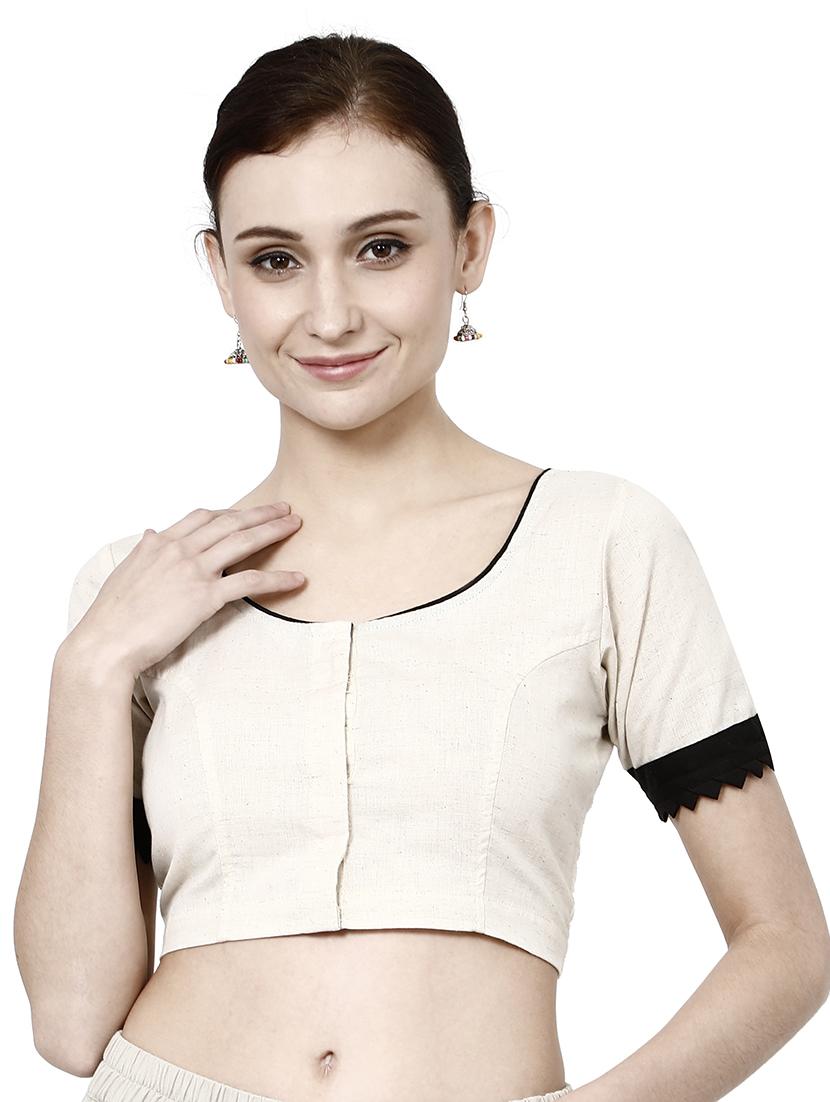 solid off white blouse - 21031367 - Zoom Image - 0
