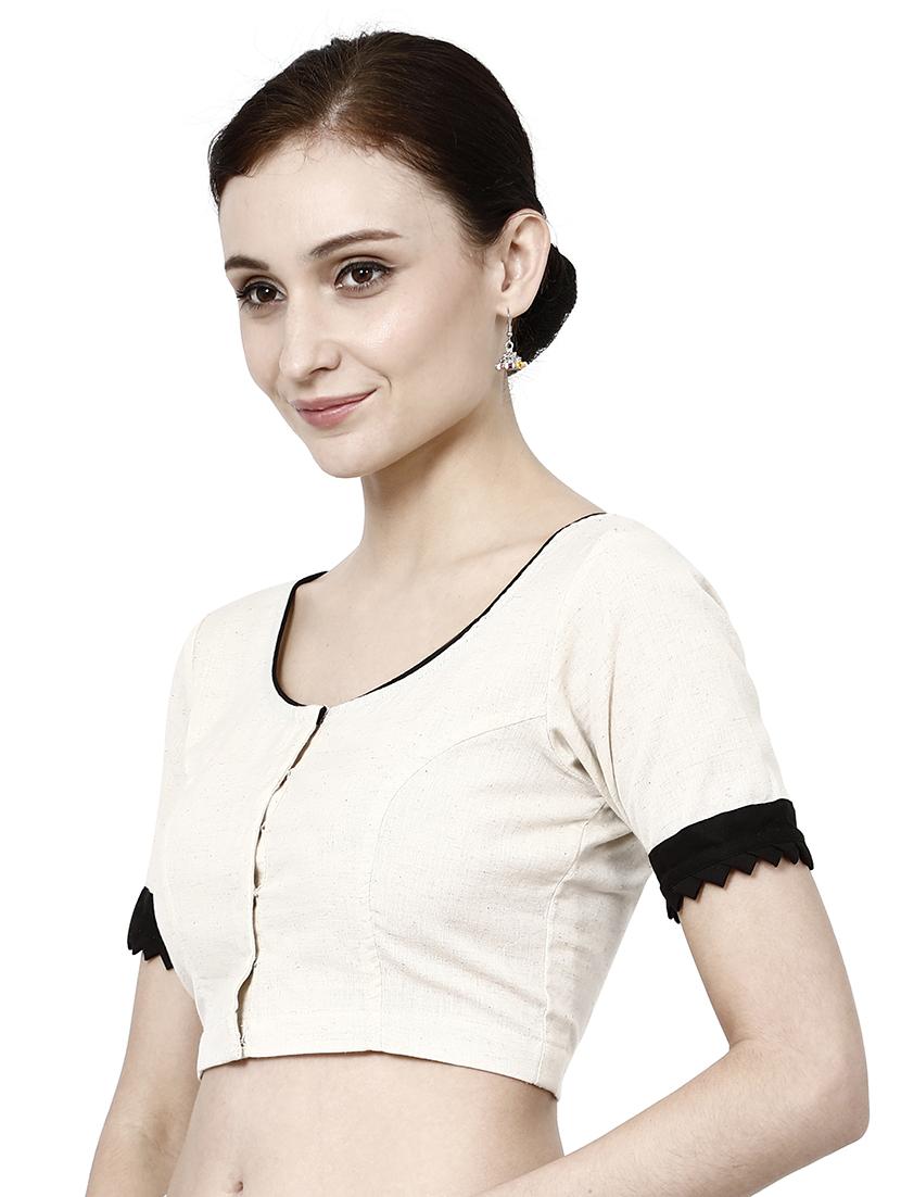 solid off white blouse - 21031367 - Standard Image - 2