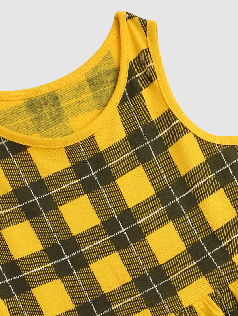 yellow cotton blend frock - 21031640 -  Standard Image - 2