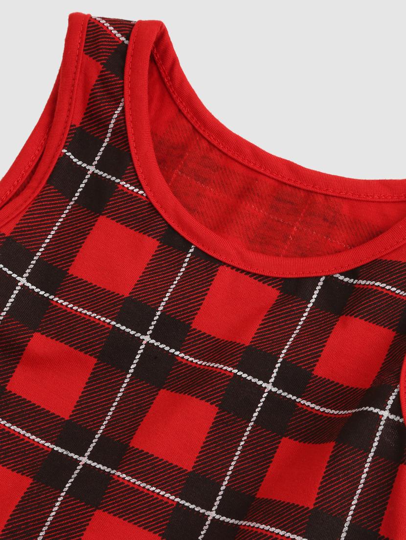 red cotton blend frock - 21031643 - Standard Image - 2