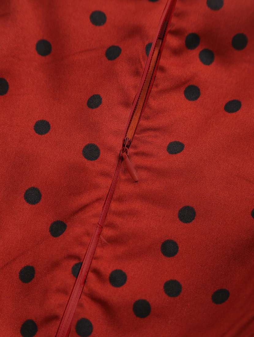 maroon polka dots frock - 21031655 -  Standard Image - 2