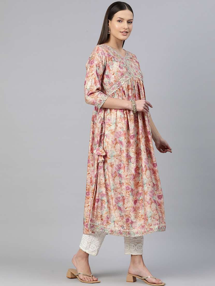 women three quarter sleeve kurta pant with dupatta set - 21031687 -  Standard Image - 2