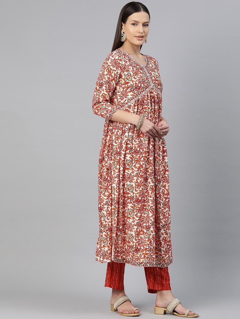 women three quarter sleeve kurta pant with dupatta set - 21031693 - Standard Image - 2