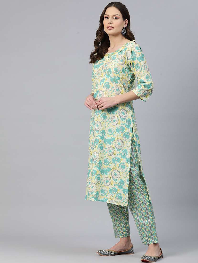 women three quarter sleeve kurta pant with dupatta set - 21031731 -  Standard Image - 2