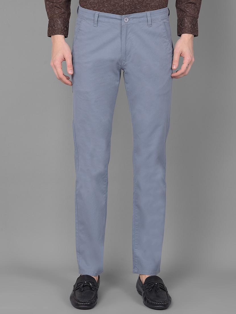 grey cotton blend chinos casual trousers - 21031772 - Zoom Image - 0