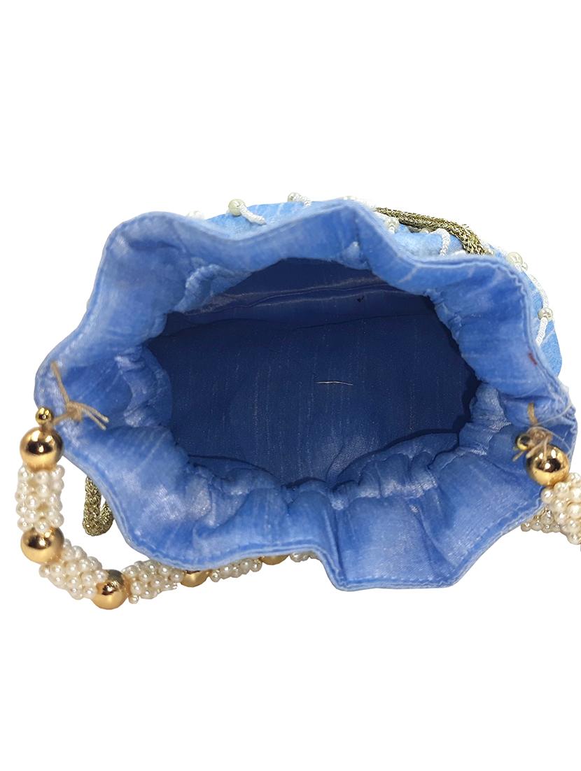 blue embellished ethnic potlis - 21031989 - Standard Image - 2