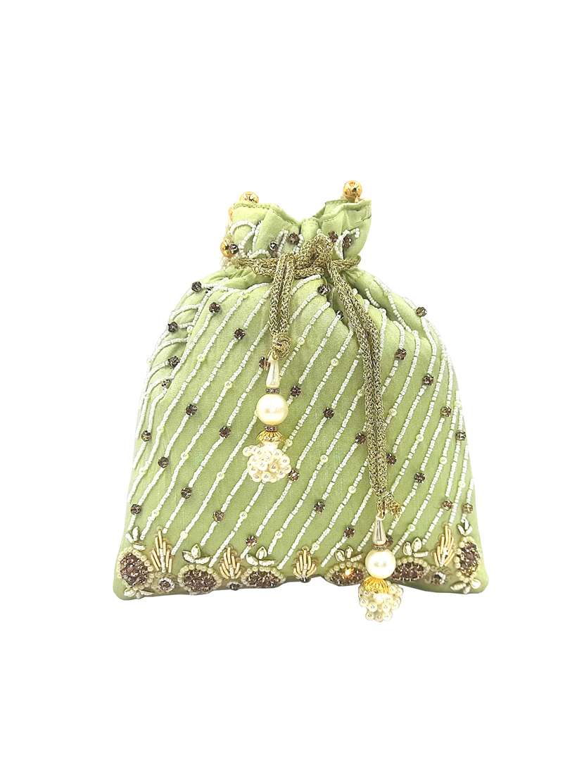 neo mint embellished ethnic potlis