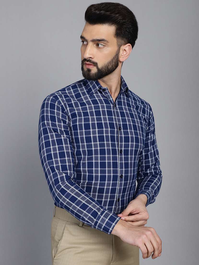 blue cotton formal shirt - 21032020 -  Standard Image - 2