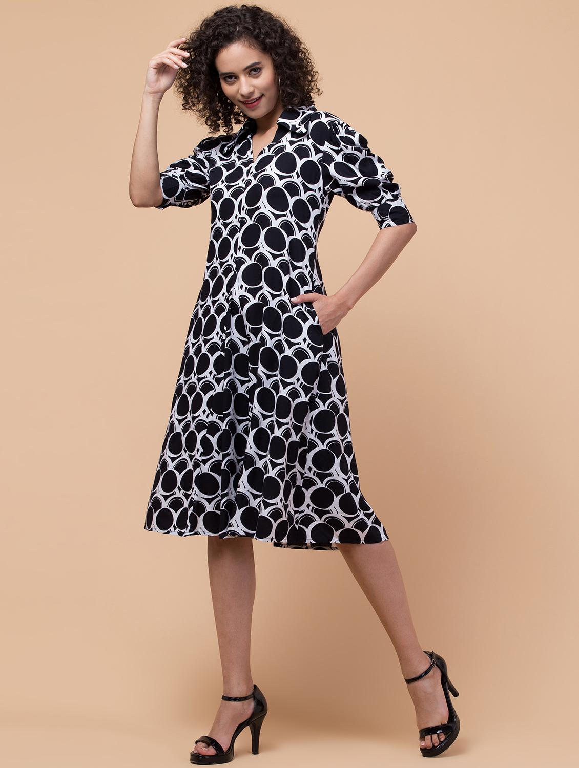 women abstract printed a-line dress - 21032341 - Standard Image - 2