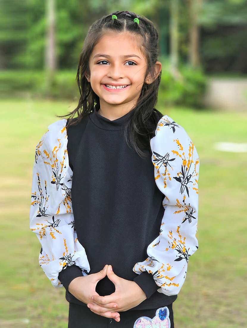 girls high neck puff sleeve top - 21033448 - Zoom Image - 0