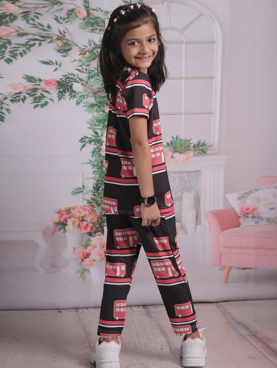 girls printed t-shirt and pajama set - 21033519 - Standard Image - 2
