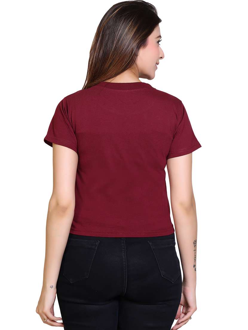 women round neck front print t-shirt - 21033646 -  Standard Image - 2