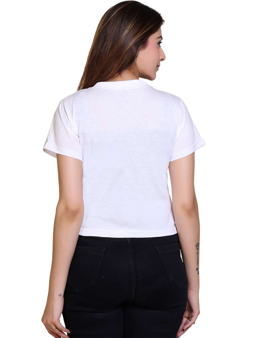 women round neck front print t-shirt - 21033652 -  Standard Image - 2