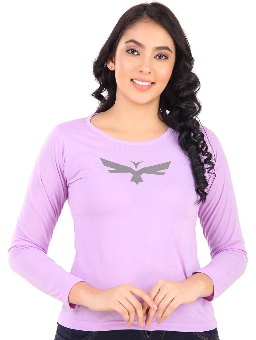 women round neck chest print t-shirt