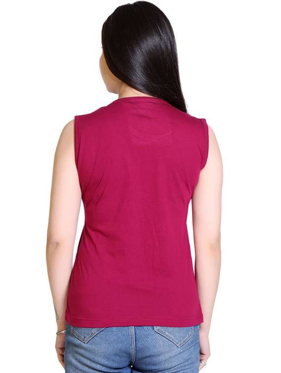 women chest print cotton t-shirt - 21033678 - Standard Image - 2