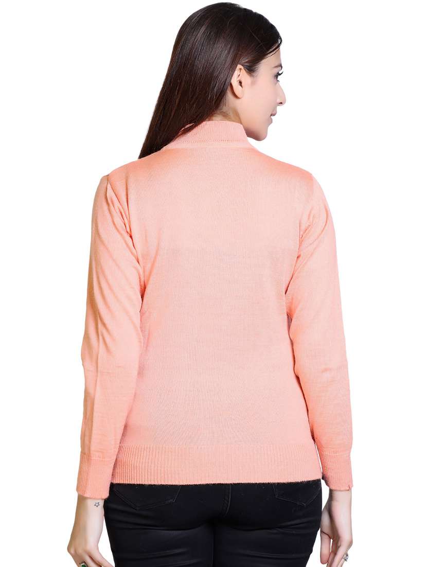 peach solid wool pullover - 21033745 - Standard Image - 2