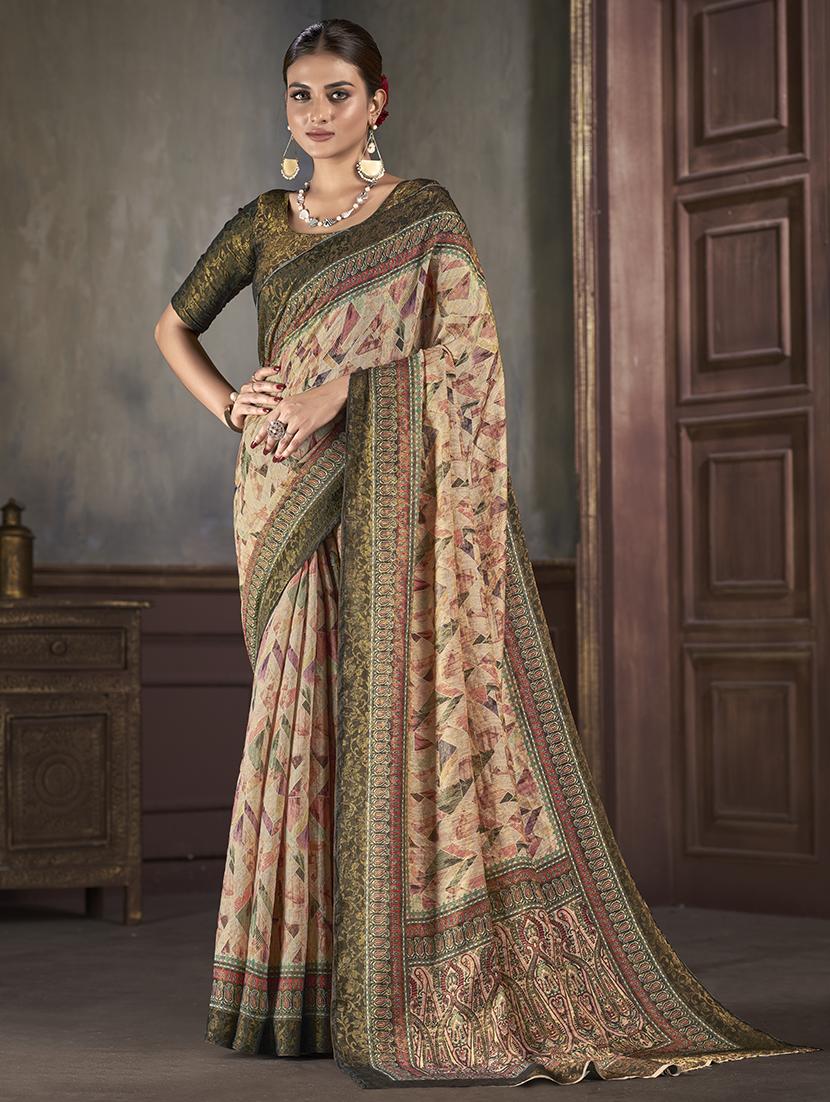 women geometric printed saree with blouse - 21033969 -  Zoom Image - 0