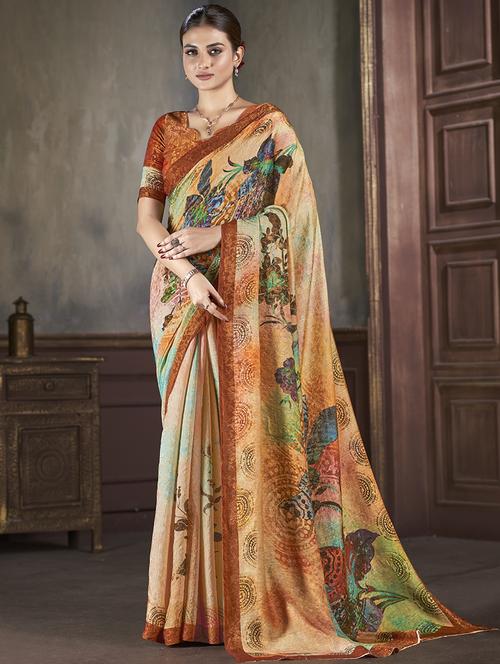women multi color printed saree with blouse - 21033970 -  Standard Image - 0