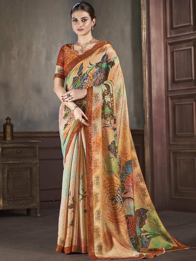 women multi color printed saree with blouse - 21033970 -  Zoom Image - 0