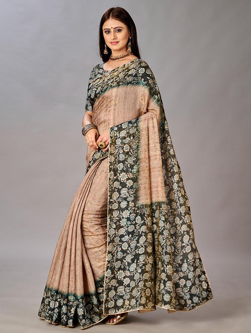 women floral printed bordered saree with blouse - 21033993 - Zoom Image - 0