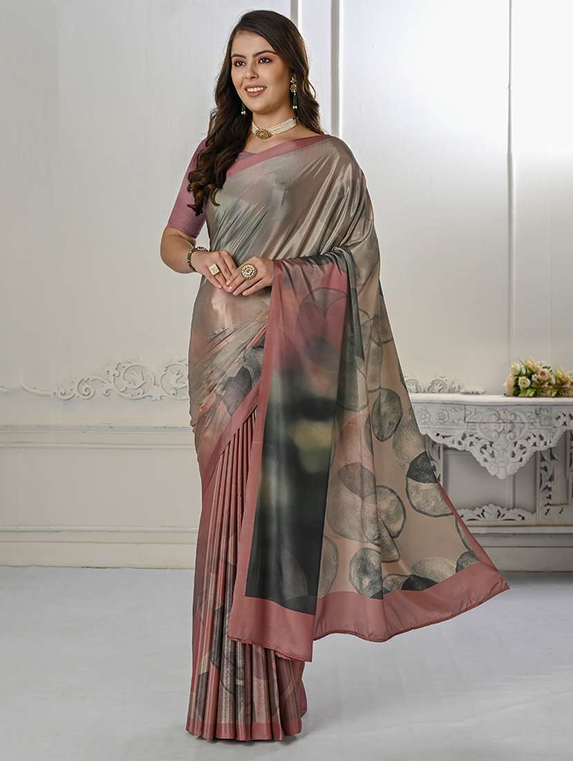 women multi color printed saree with blouse
