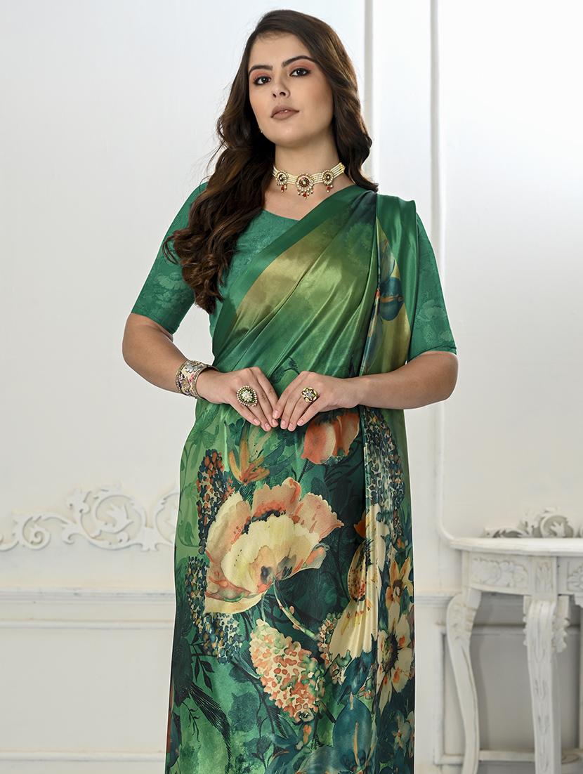 women green floral printed straight kurta with blouse - 21034031 - Standard Image - 2