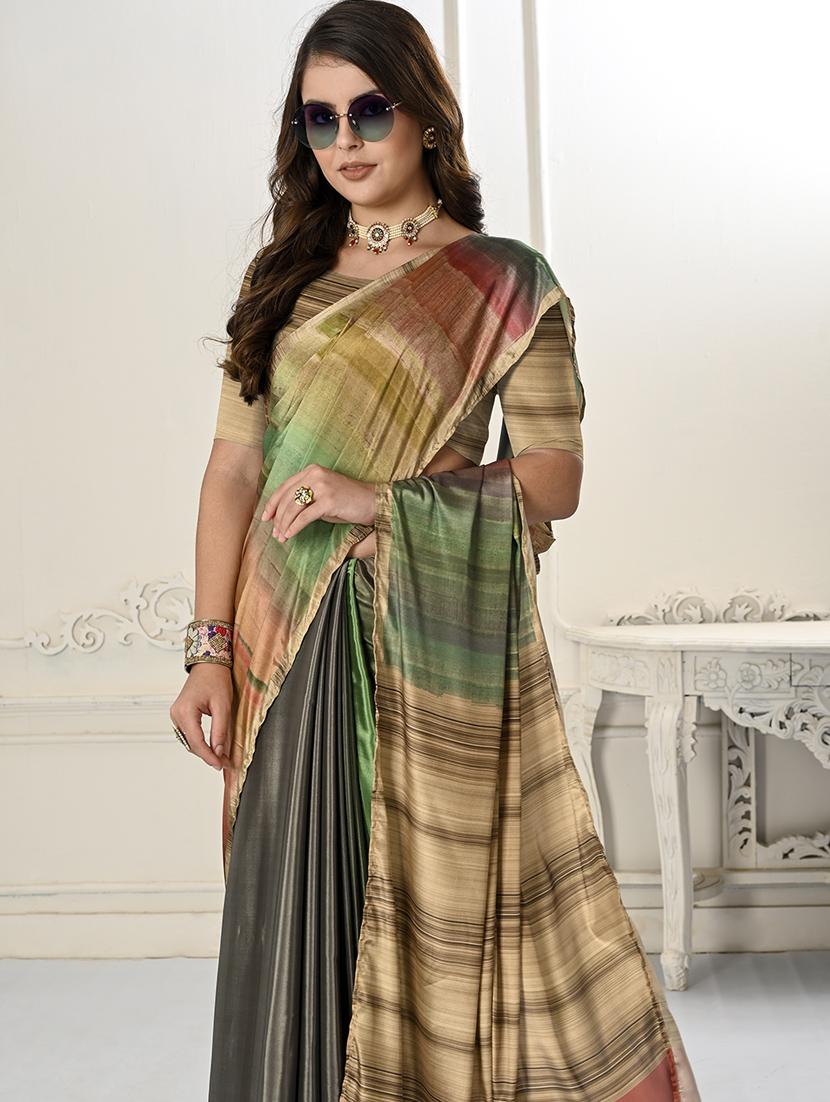 women multi color printed saree with blouse - 21034033 - Standard Image - 2