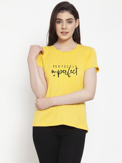 women round neck chest print t-shirt - 21034262 - Standard Image - 0