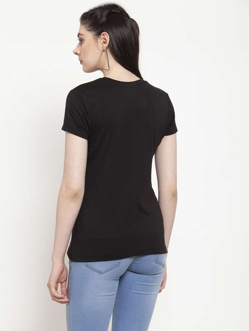 women round neck chest print t-shirt - 21034269 -  Standard Image - 2