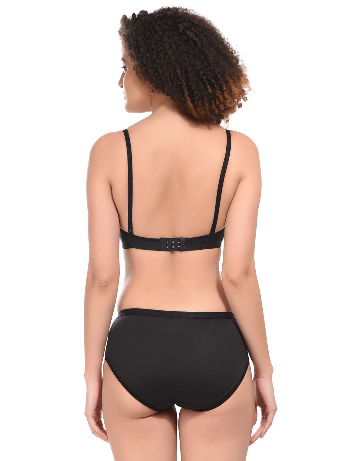 women solid hosiery bras and panty set - 21034513 -  Standard Image - 2