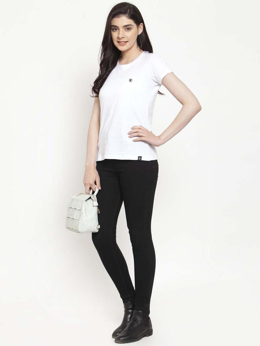 women round neck plain t-shirt - 21034563 - Standard Image - 2