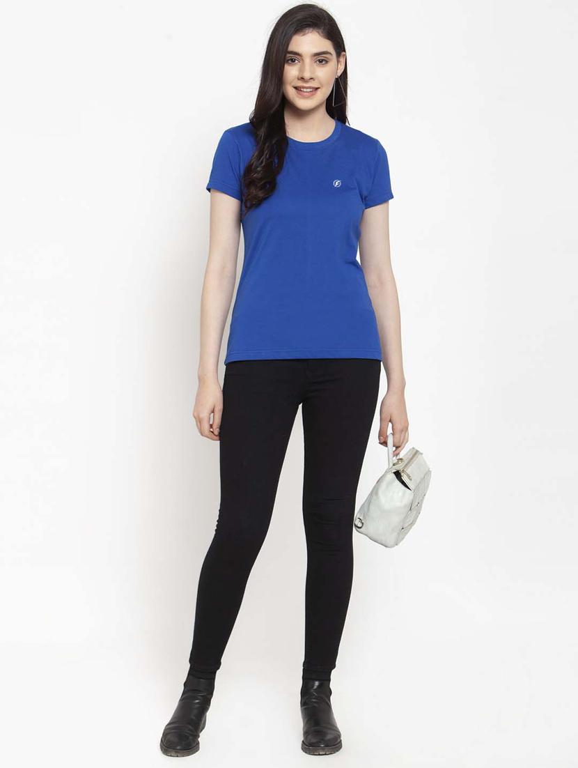 women round neck plain t-shirt - 21034566 - Standard Image - 2