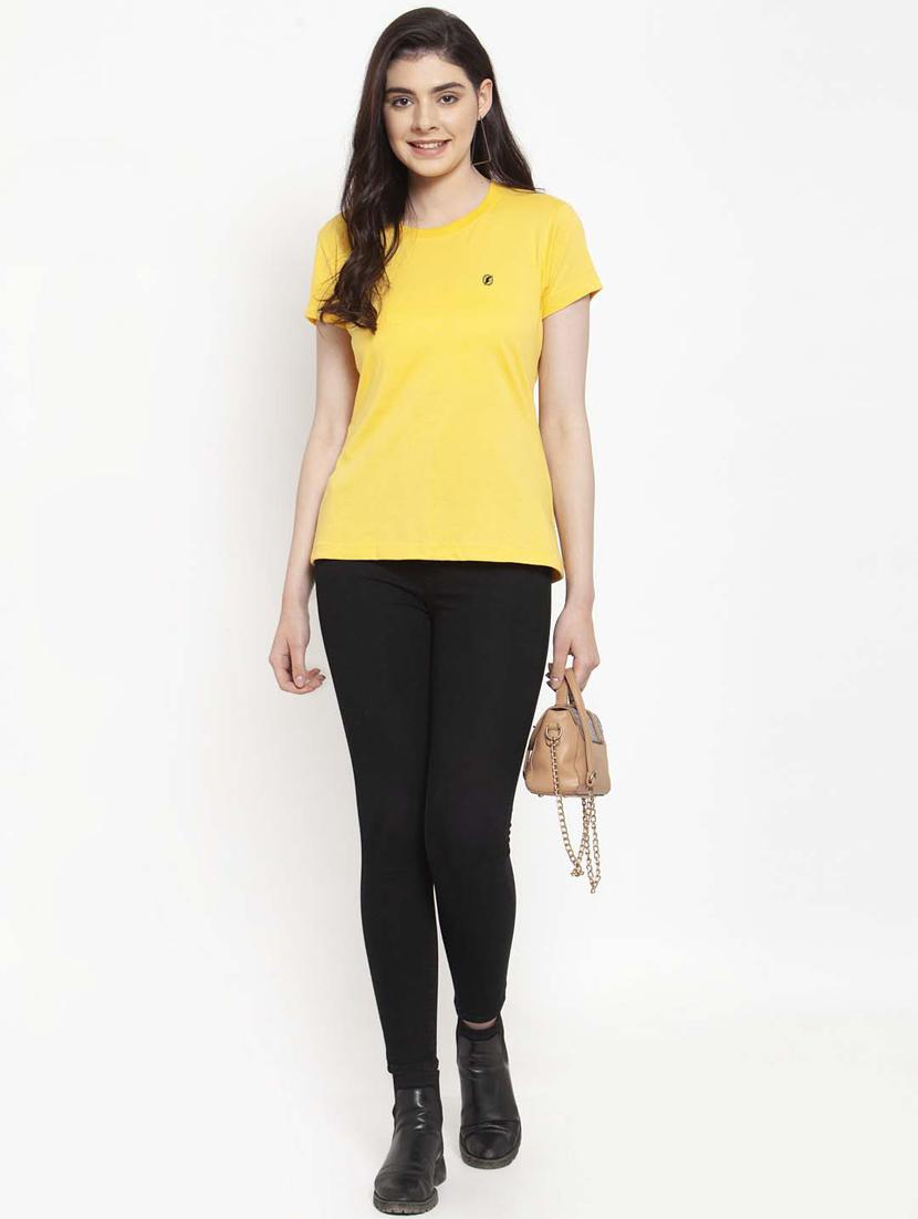 women round neck plain t-shirt - 21034567 - Standard Image - 2