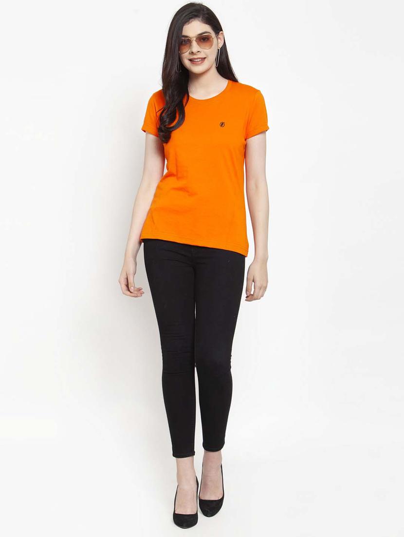 women round neck plain t-shirt - 21034568 - Standard Image - 2