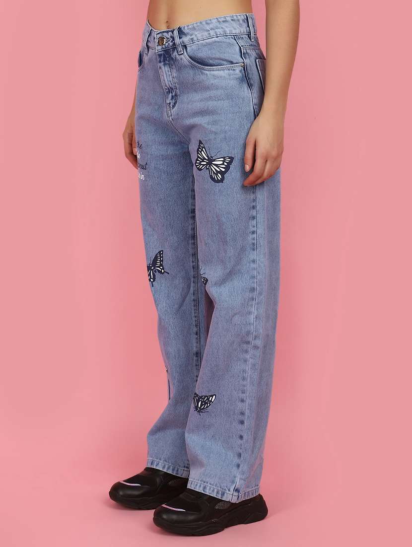 blue solid cotton jeans - 21034652 -  Standard Image - 2