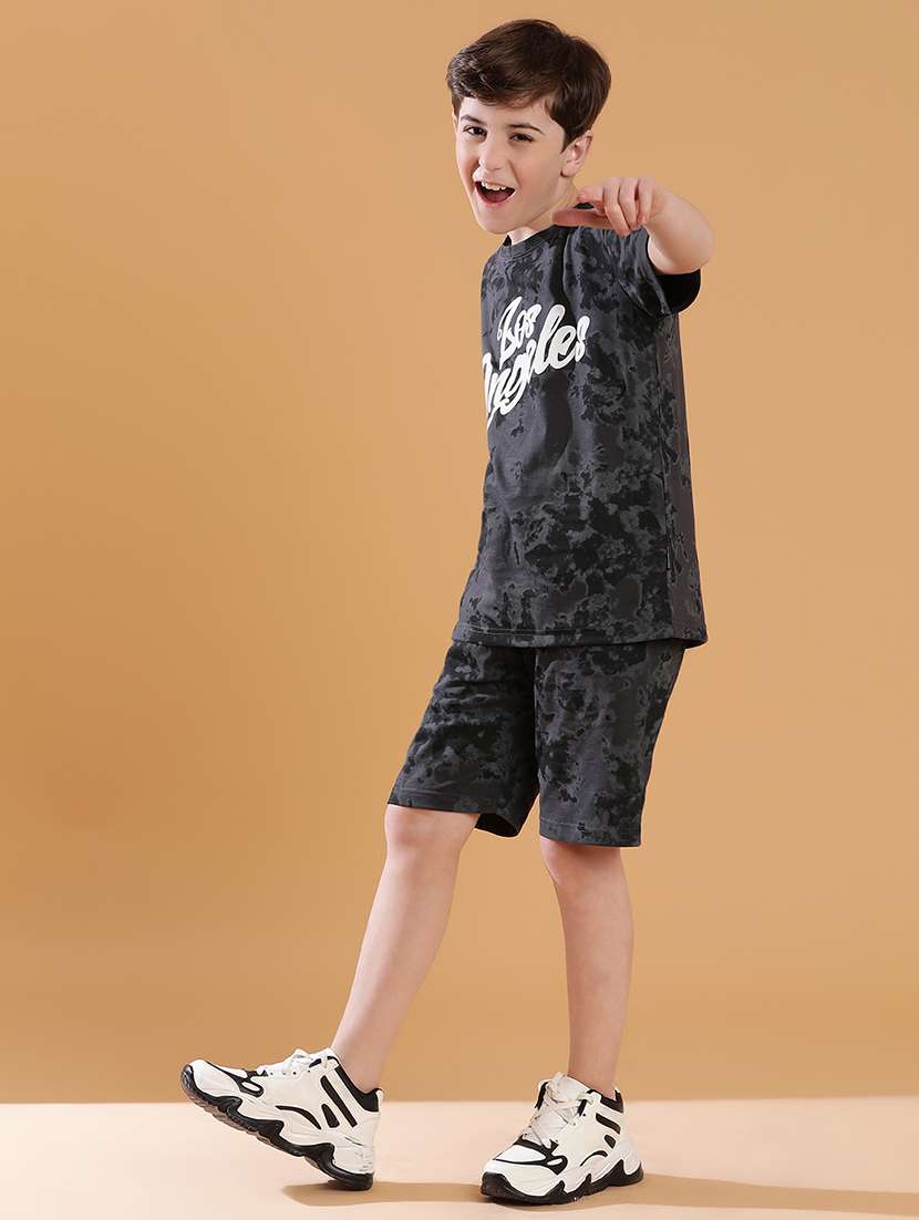 boys tie & dye printed t-shirt & short sets - 21034767 -  Standard Image - 2