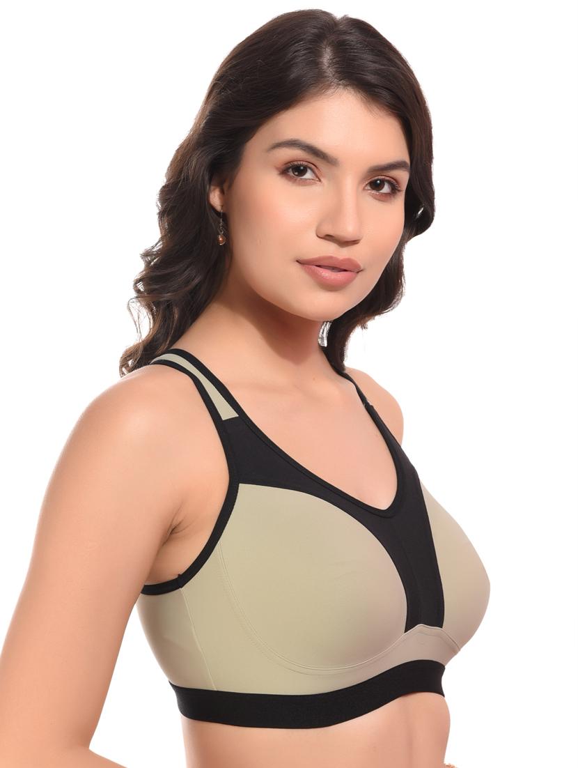 color block lycra sports bra - 21034815 - Standard Image - 2