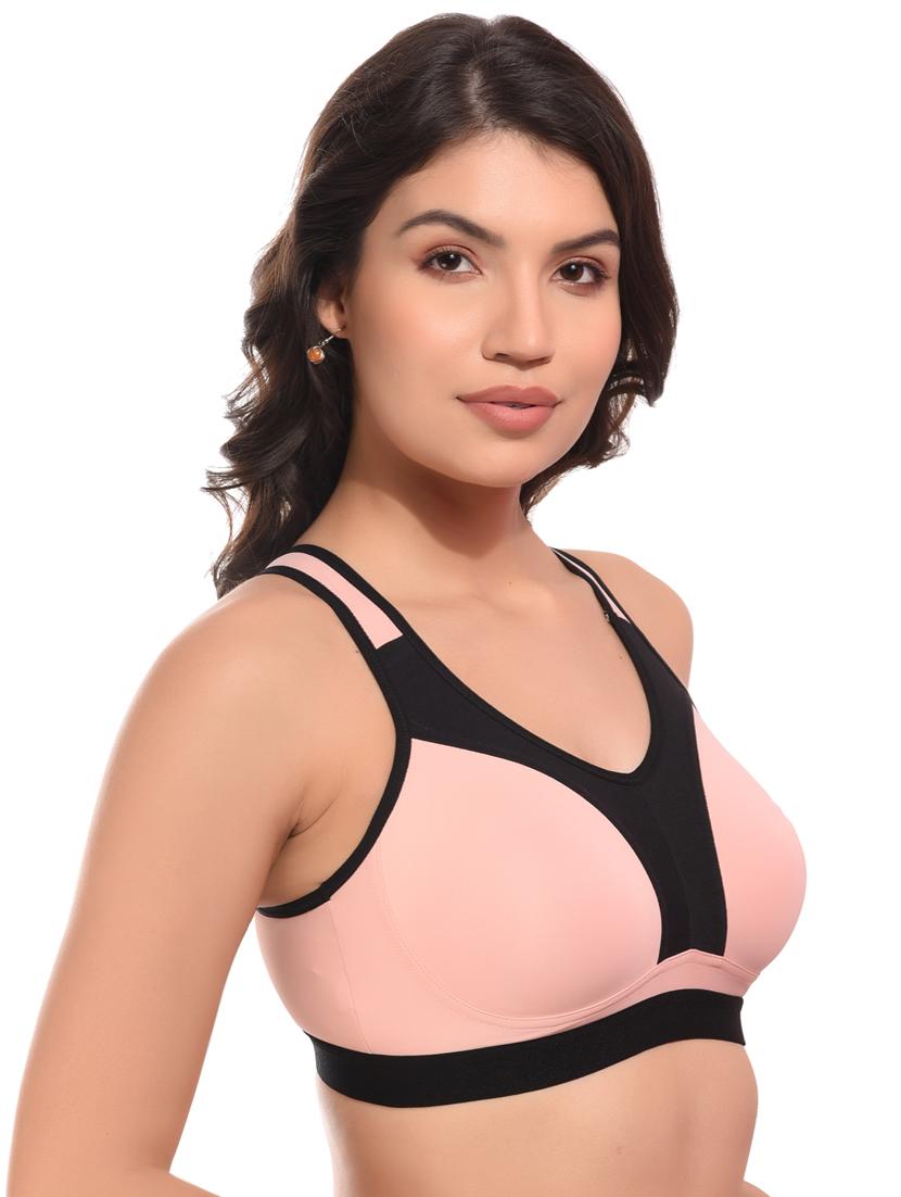 color block lycra sports bra - 21034816 - Standard Image - 2